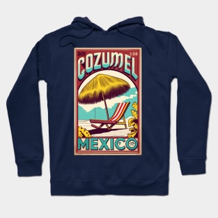 A Vintage Travel Art of Cozumel - Mexico Hoodie